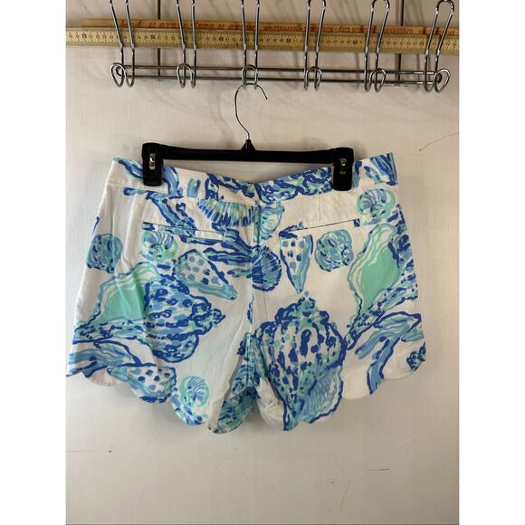 Lilly Pulitzer Shorts size 8 Scalloped Buttercup Blue Green Seashells - Picture 3 of 10